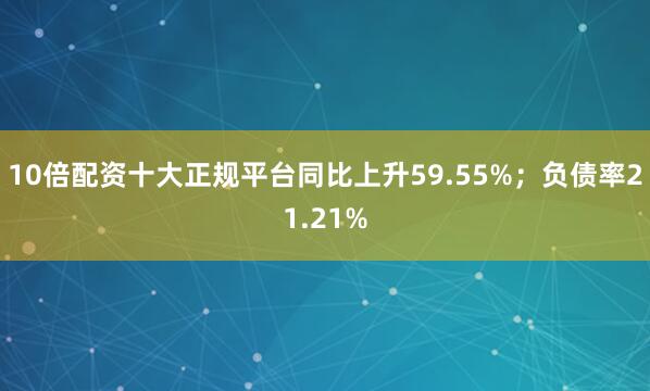10倍配资十大正规平台同比上升59.55%；负债率21.21%