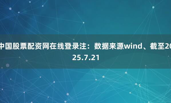 中国股票配资网在线登录注:数据来源wind、截至2025.7.21